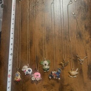 Betsey Johnson Lot Of 8 Novelty Necklaces Elephant Minion Koala Monkey Birds Etc